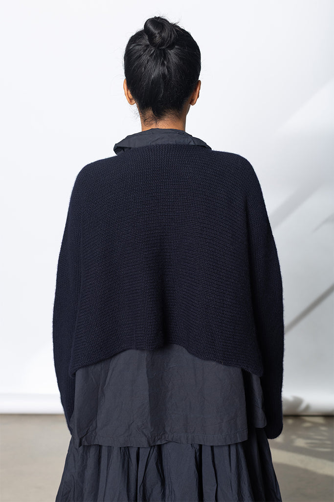 Maple Cashmere Knit Jacket - Navy