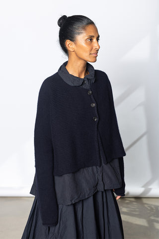 Maple Cashmere Knit Jacket - Navy