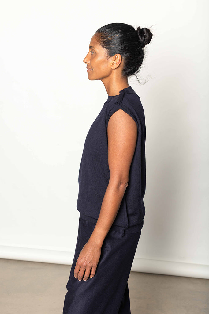 Meda Sweater Vest - Navy