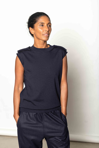 Meda Sweater Vest - Navy