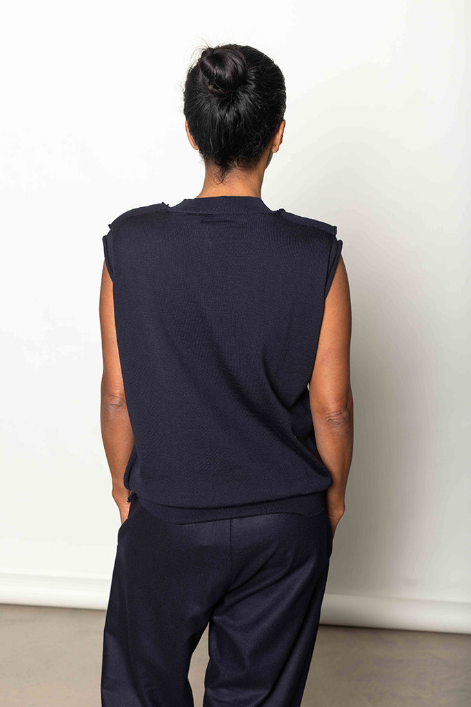 Meda Sweater Vest - Navy
