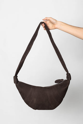 Medium Croissant Bag Alpaca Nubuck - Ebony Brown