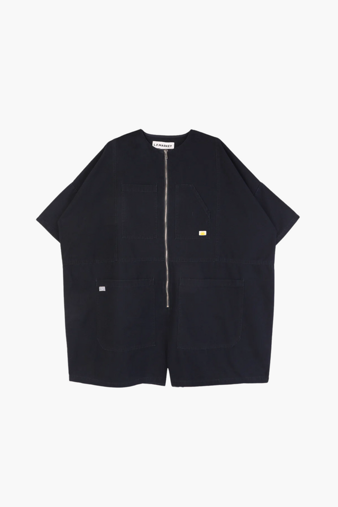 navy blue jumpsuit with front zipper - made by designer LF Markey. 
