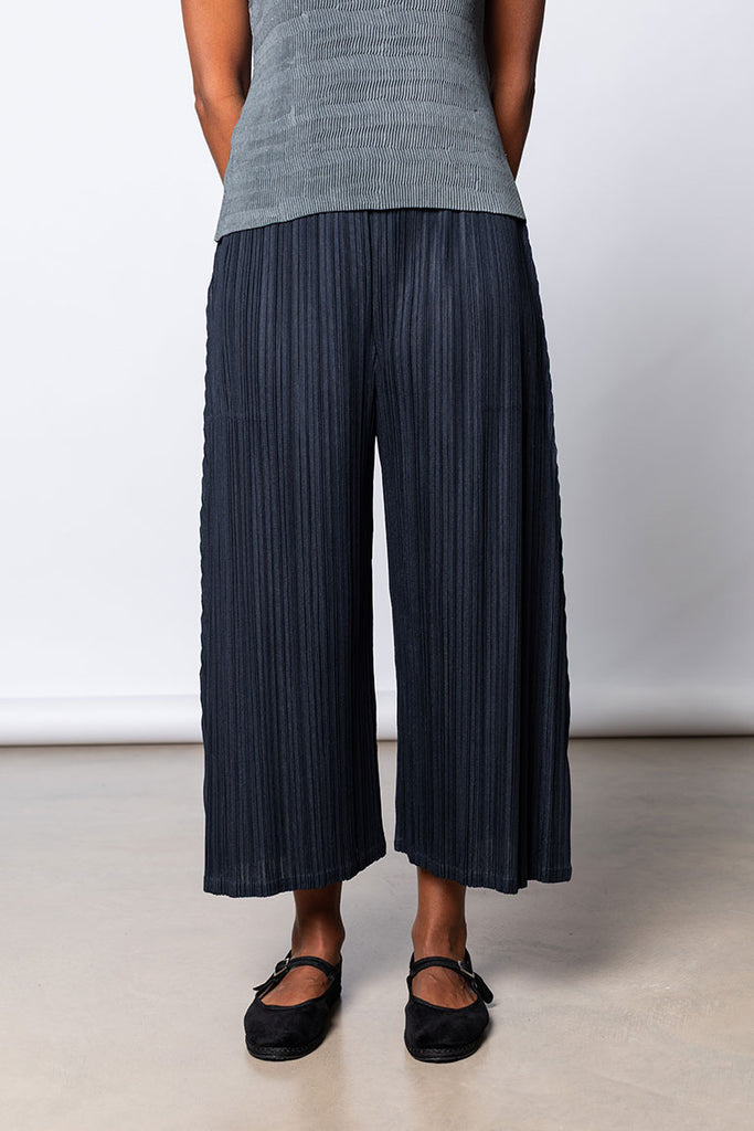 Mellow Pleats Pants - Blue Black