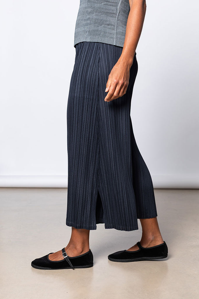 Mellow Pleats Pants - Blue Black