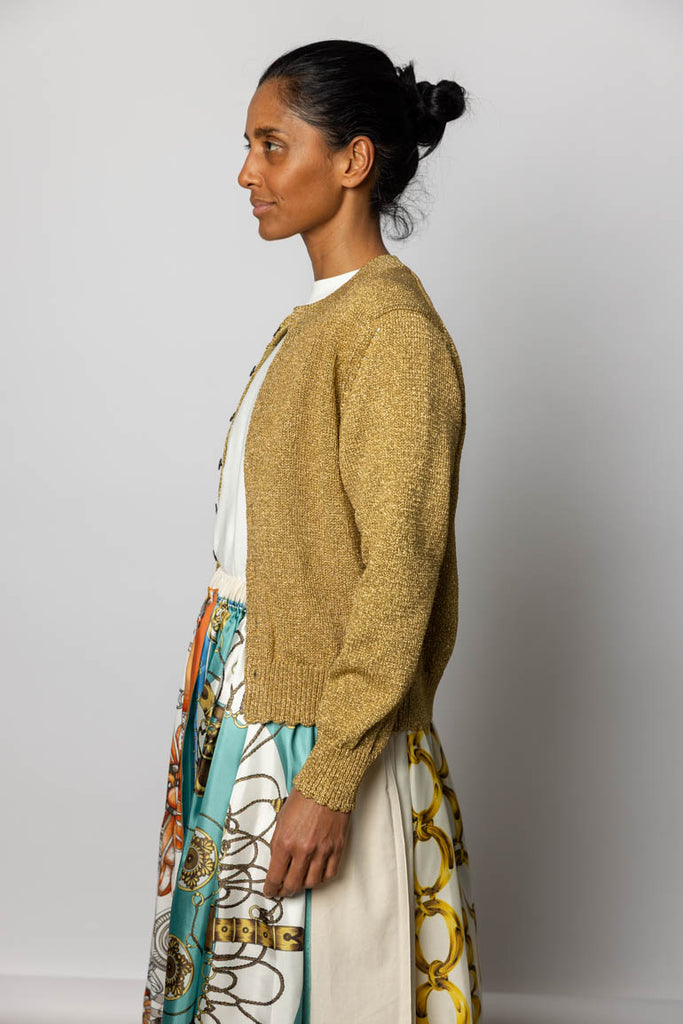 Metallic Cardigan - Gold