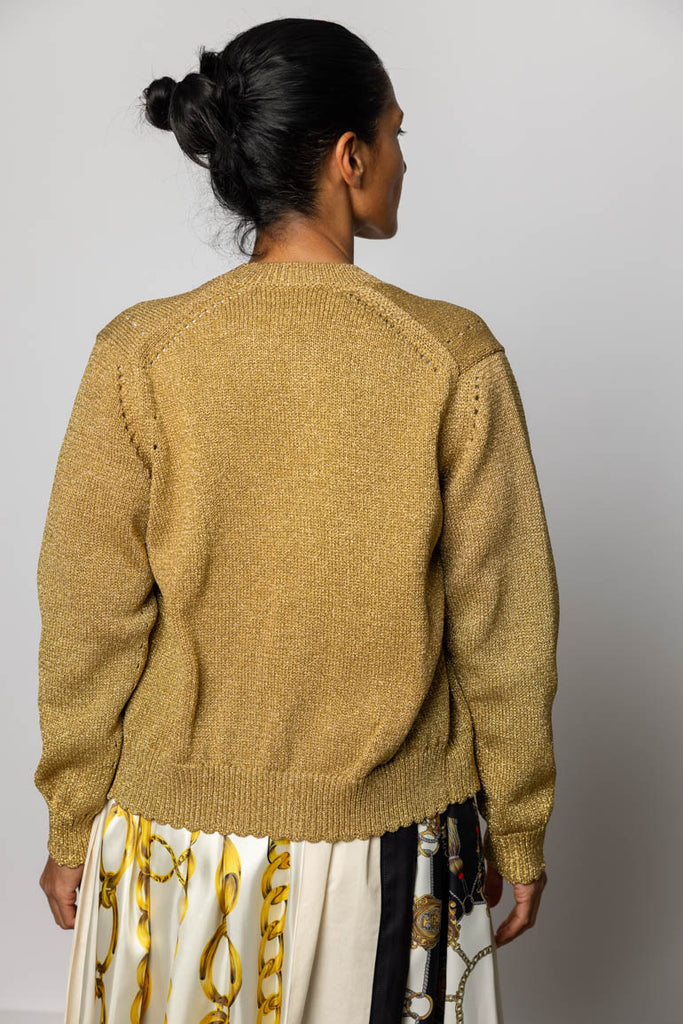 Metallic Cardigan - Gold