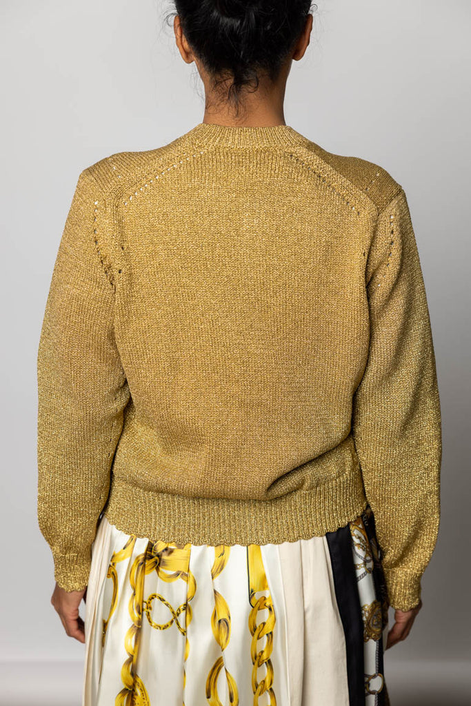 Metallic Cardigan - Gold