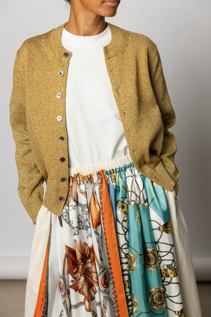 Metallic Cardigan - Gold