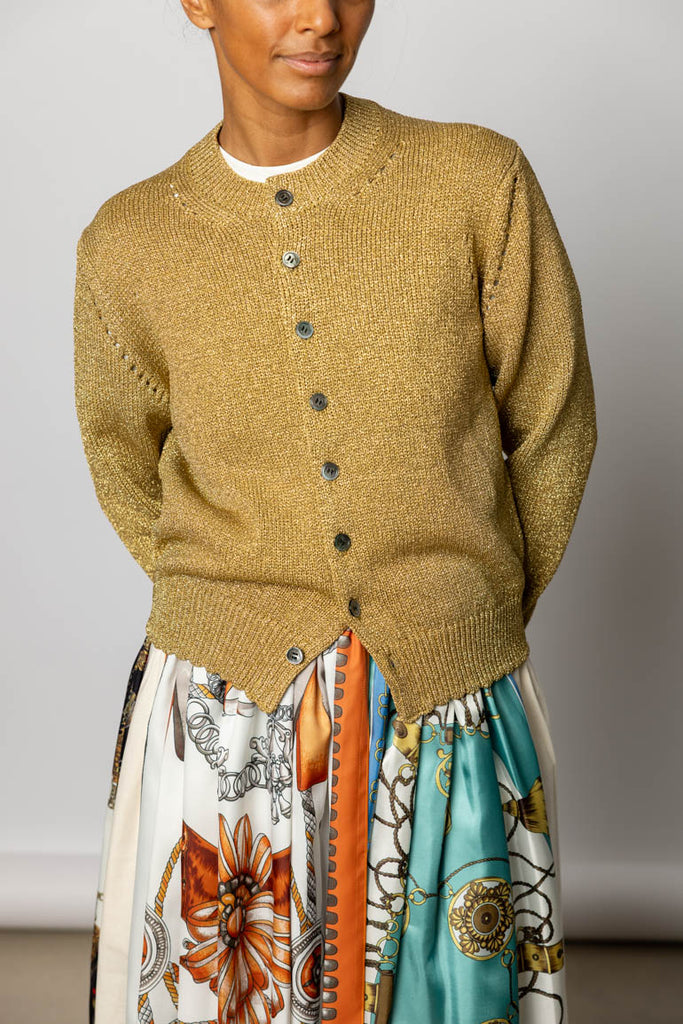 Metallic Cardigan - Gold