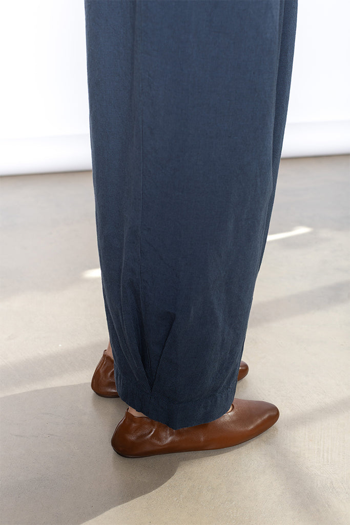 Micro Houndstooth Wide Leg Trousers