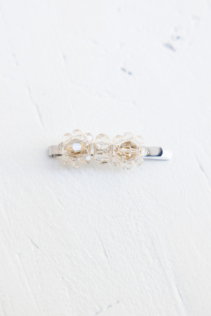 Mini Flower Hair Clip - Biscuit