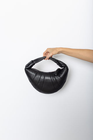 Mini Fortune Croissant Bag - Black Nappa Leather
