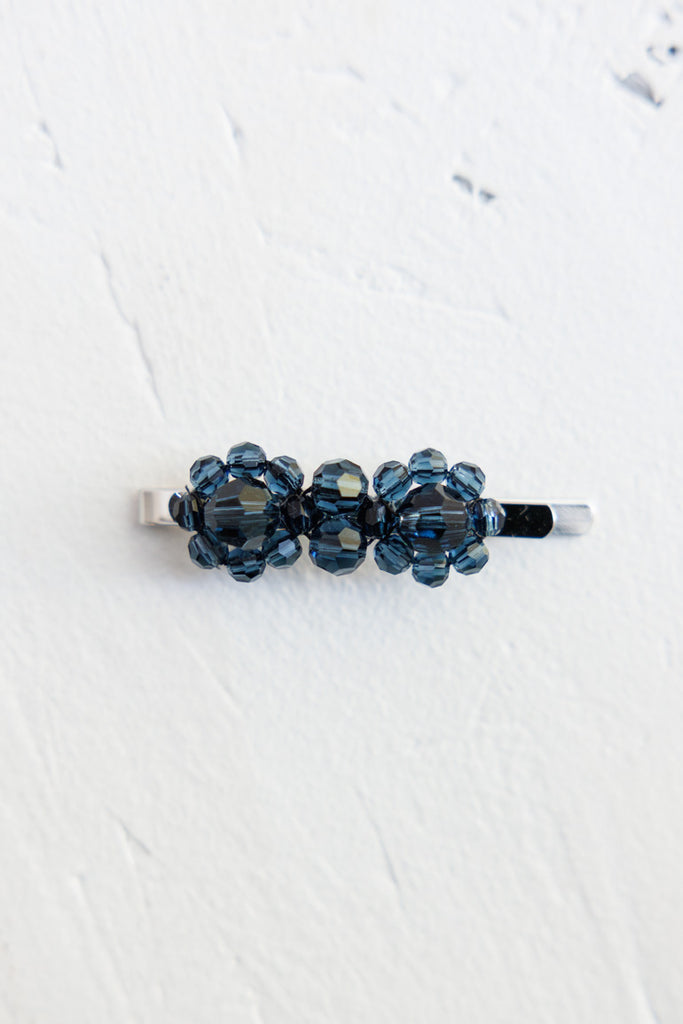 Mini Flower Hair Clip - Indigo