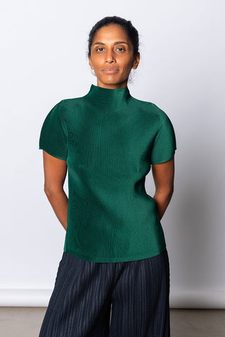Mist Pleats Top June - Dark Green