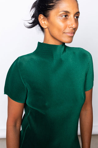 Mist Pleats Top June - Dark Green