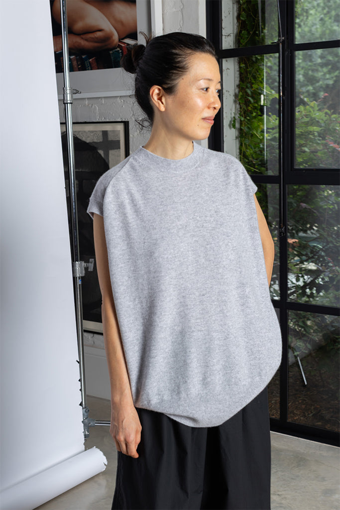 Mistle Knit Vest - Light Grey