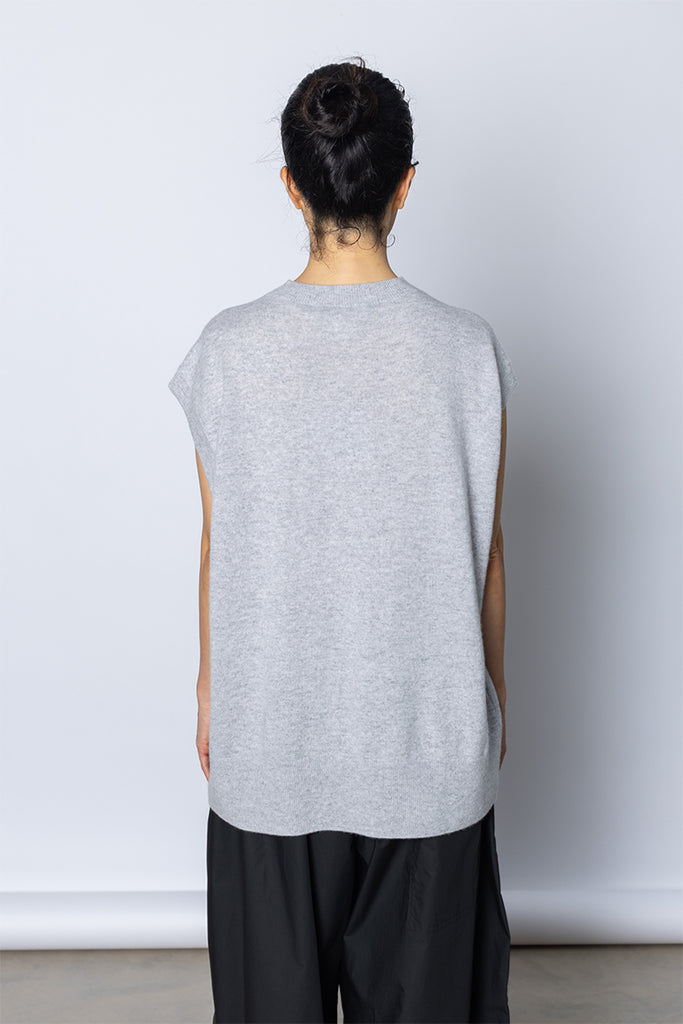 Mistle Knit Vest - Light Grey