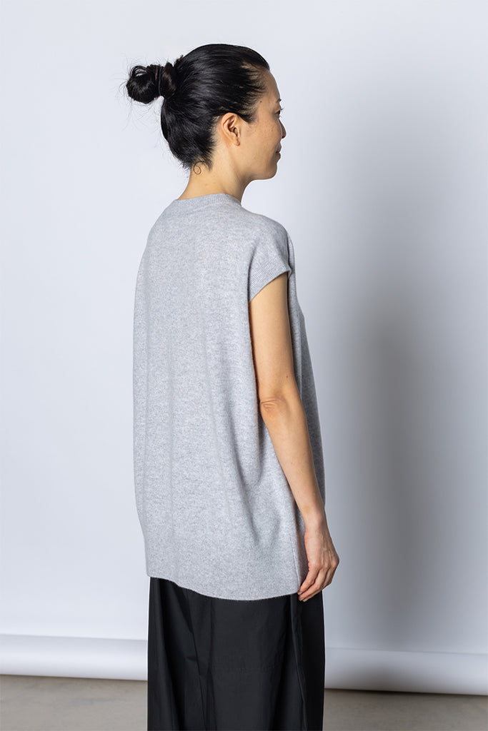 Mistle Knit Vest - Light Grey