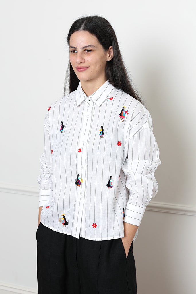 Mujeres Hand Embroidered Shirt