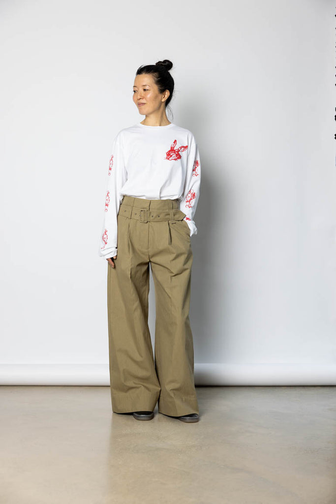 Multi Belt Loop Trousers - Stone