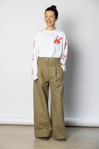 Multi Belt Loop Trousers - Stone
