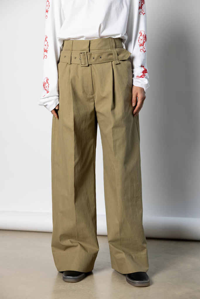 Multi Belt Loop Trousers - Stone