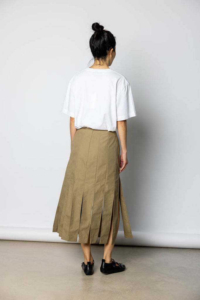Multi Slit Skirt - Stone