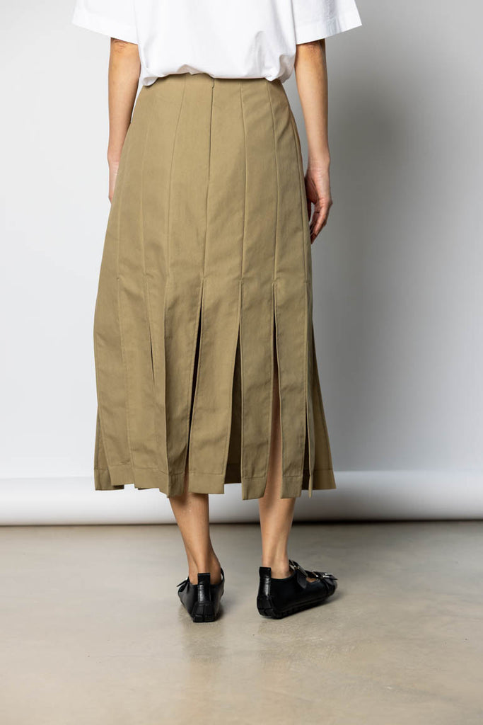 Multi Slit Skirt - Stone