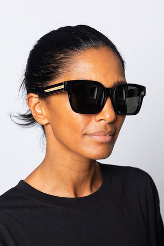 Nathan Sunglasses - Black/Yellow Gold/Grey