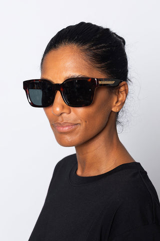 Nathan Sunglasses - Tortoiseshell/Light Gold/Deep Green