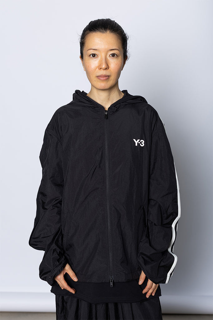 Nylon Wired Three Stripes Track Top - Black