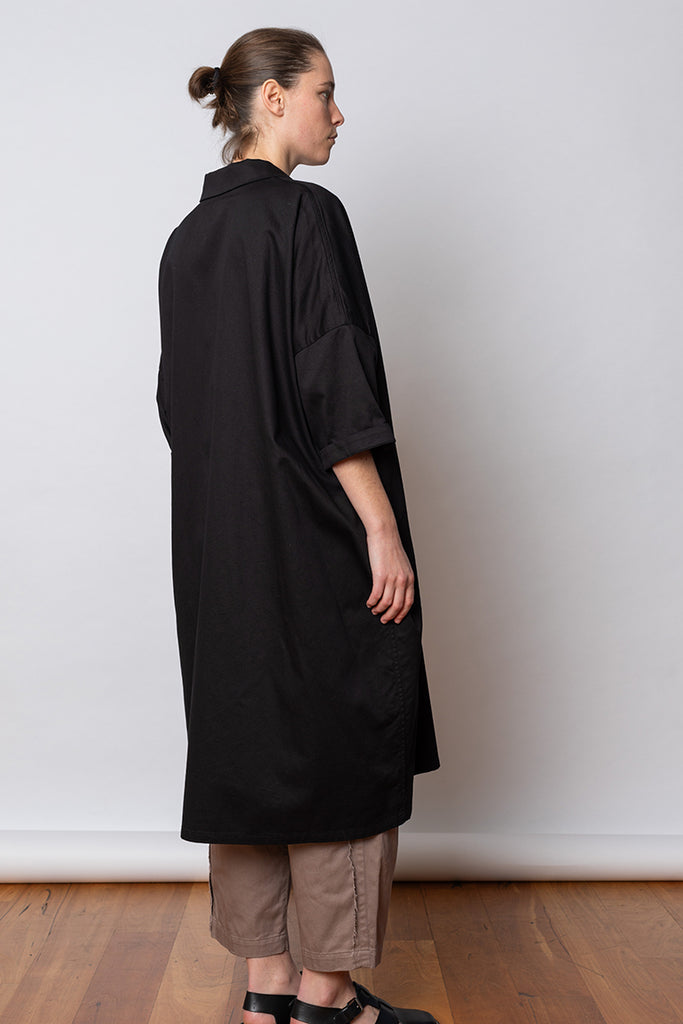 O Half Sleeve Dress - Black