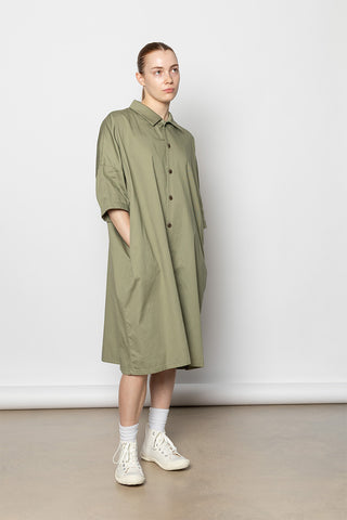 O Half Sleeve Dress - Khaki