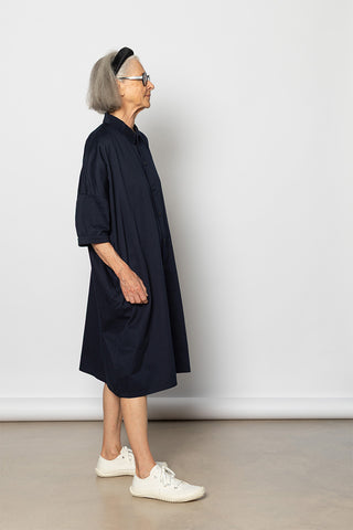 O Half Sleeve Dress - Navy