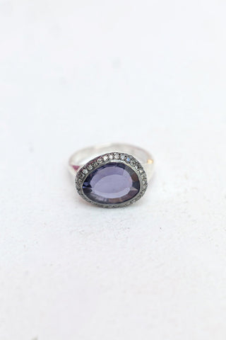 Olax Ring - Icy Grey Diamonds/Lolite