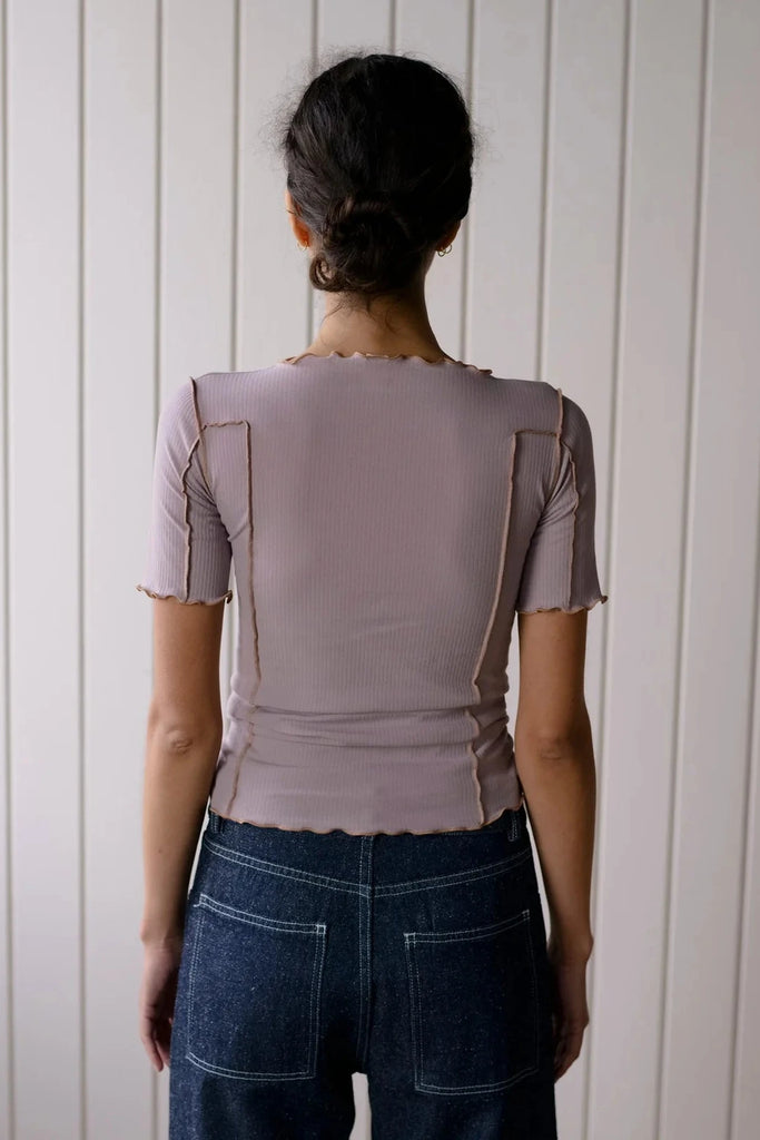 Omata 3/4 Tee Shirt - Verbe Purple