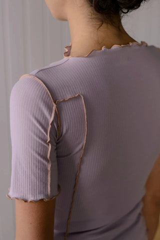 Omata 3/4 Tee Shirt - Verbe Purple