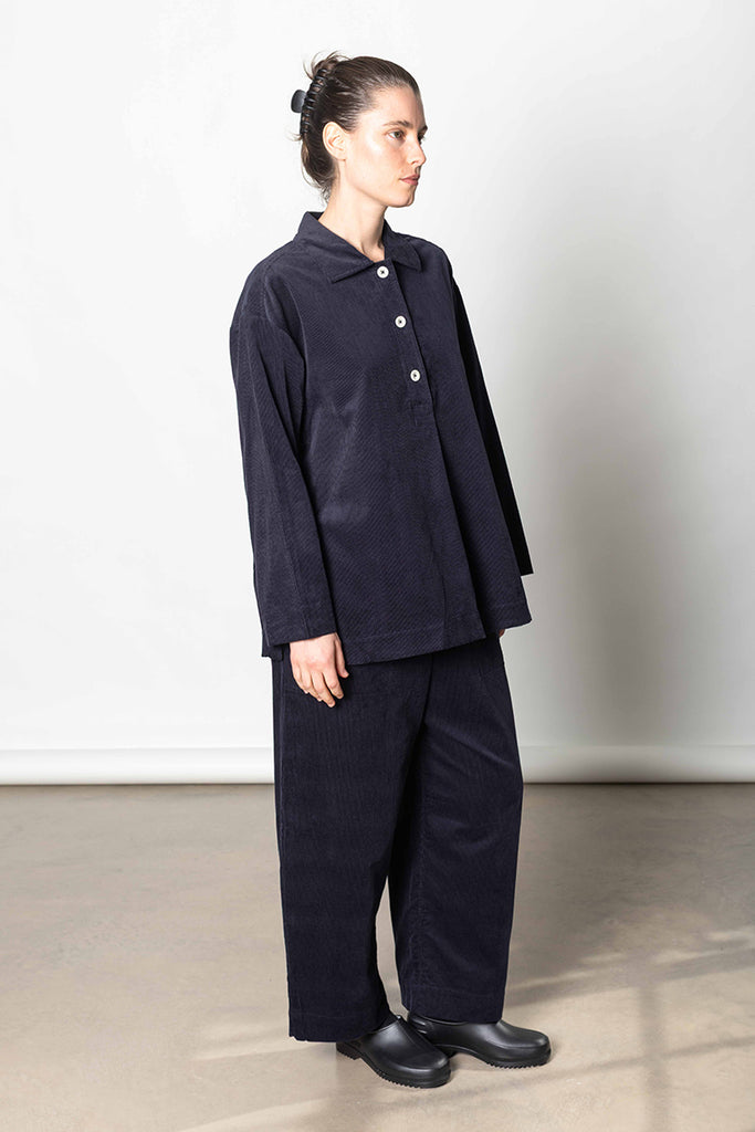 Organic Cord Smock Top - Midnight