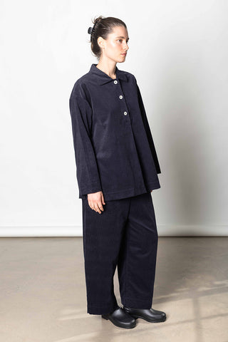 Organic Cord Smock Top - Midnight