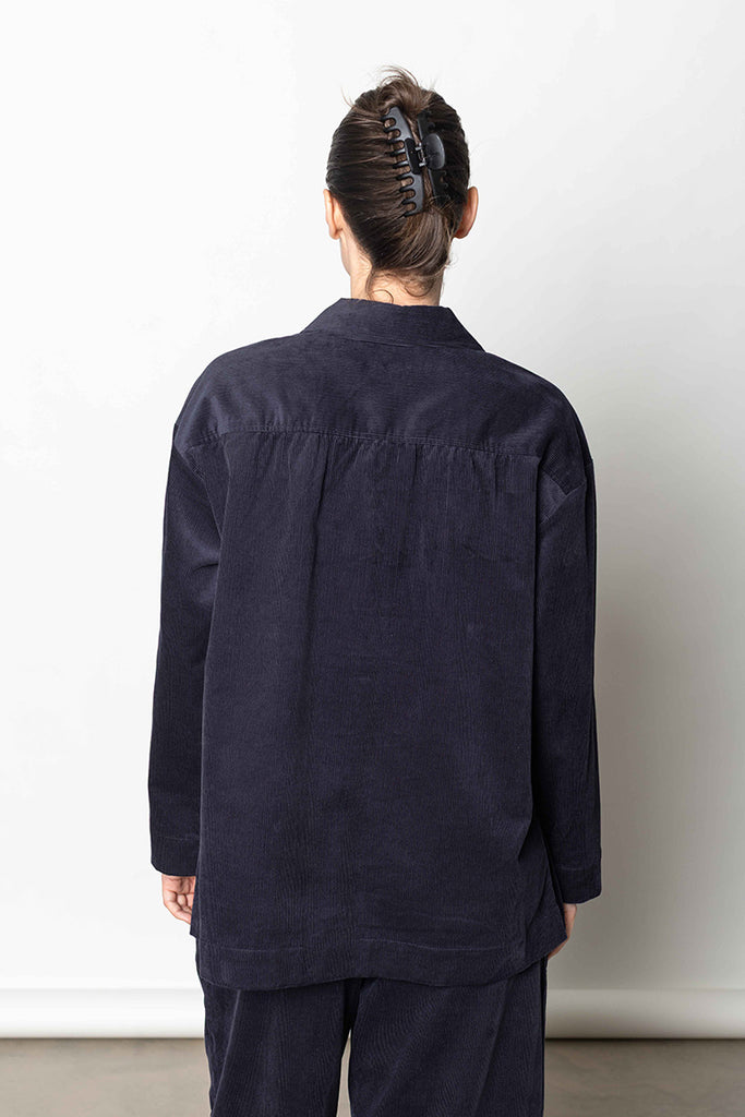Organic Cord Smock Top - Midnight