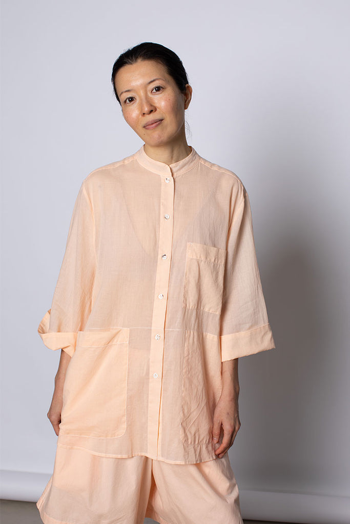Organic Cotton 7/8th Shirt - Apricot Cloud