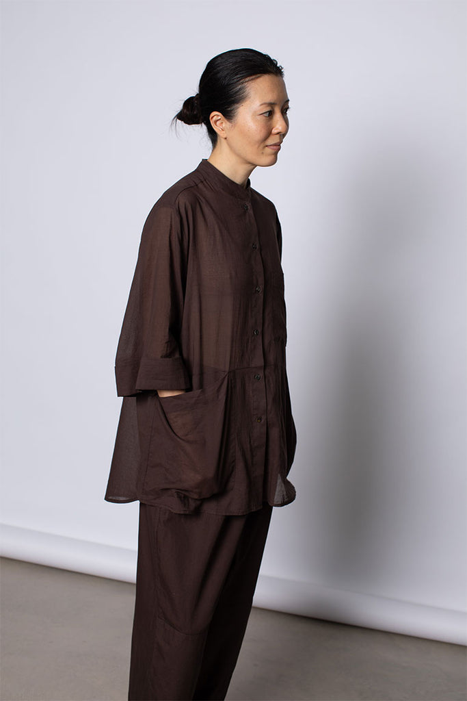 Organic Cotton 7/8th Shirt - Cacao