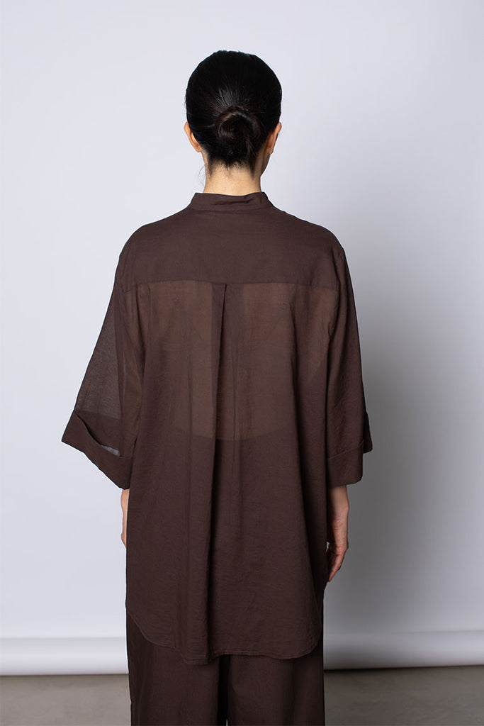 Organic Cotton 7/8th Shirt - Cacao