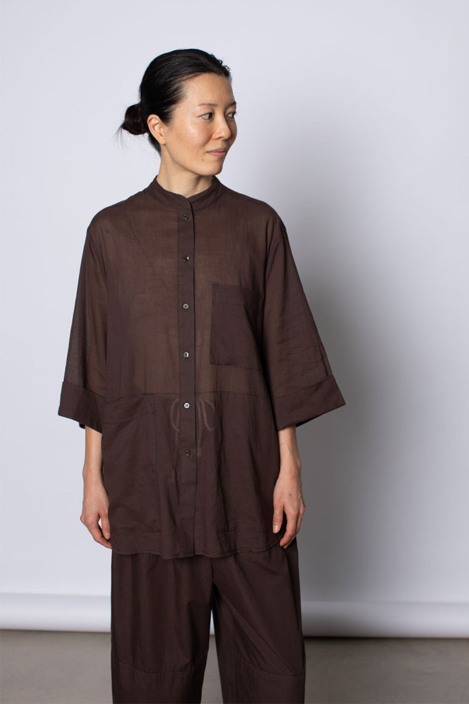 Organic Cotton 7/8th Shirt - Cacao