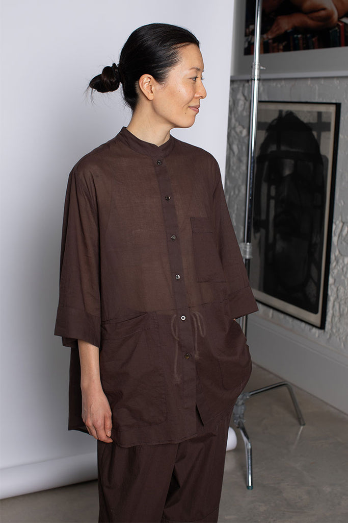 Organic Cotton 7/8th Shirt - Cacao