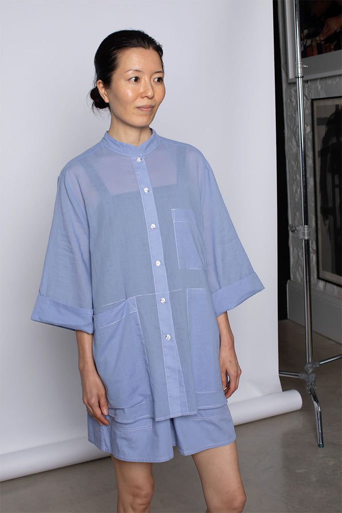 Organic Cotton 7/8th Shirt - Dream Blue