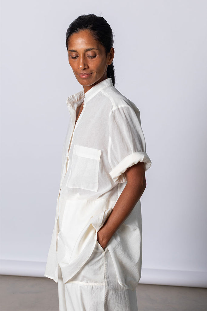 Organic Cotton 7/8th Shirt - Softest Cream
