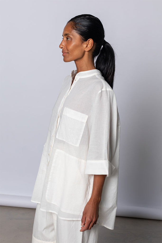 Organic Cotton 7/8th Shirt - Softest Cream