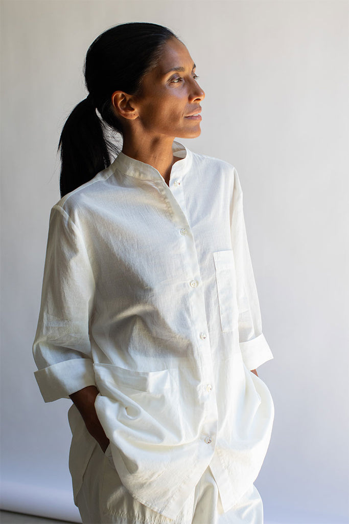 Organic Cotton 7/8th Shirt - Softest Cream